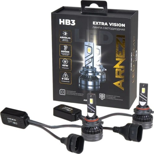 Лампа светодиодная ARNEZI 12/24V HB3 65W 4900lm P20d 6000K Extra Vision LED 2 шт. DUOBOX IP68 A2000006