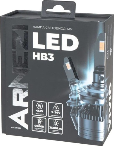 Лампа светодиодная ARNEZI 12/24V HB3 45W 3500lm 6000K Vivid LED 2 шт. DUOBOX IP68 A2000055