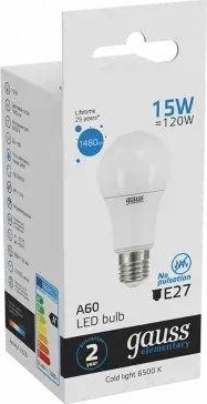 Лампа светодиодная GAUSS A60 elementary a60 15w 1480lm 6500k e27 led 23235 - изображение 3