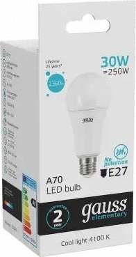 Лампа светодиодная GAUSS A67 elementary a67 30w 2360lm 4100k e27 led 73229 - изображение 4