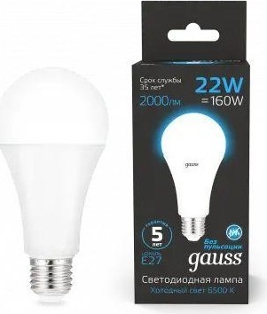 Лампа светодиодная GAUSS A70 a70 22w 1640lm 6500k e27 led 102502322 - изображение 2