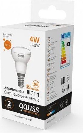 Лампа светодиодная GAUSS elementary r39 4w 300lm 3000k e14 63114 - изображение 2
