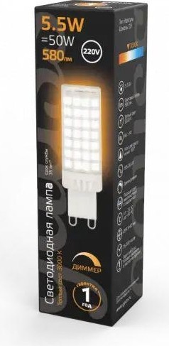 Лампа светодиодная GAUSS G9 g9 ac185-265v 5,5w 550lm 3000k керамика диммируема 107309155-D - изображение 3