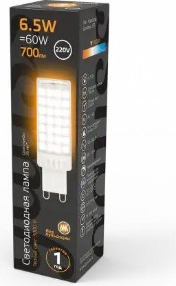 Лампа светодиодная GAUSS G9 g9 ac185-265v 6,5w 770lm 3000k керамика led 107309106 - изображение 4