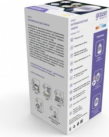 Лампа светодиодная GAUSS GMQ01 mosquito, 6вт, e27, антимоскитная - изображение 4