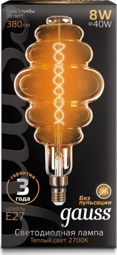 Лампа светодиодная GAUSS Honeycomb filament 8w 380lm 2700к е27 gray flexible led 159802008 - изображение 3