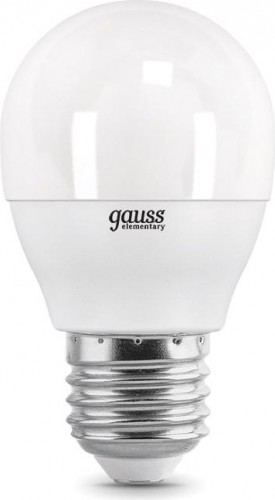 Лампа светодиодная GAUSS Шар elementary шар 8w 520lm 3000k е27 led 53218