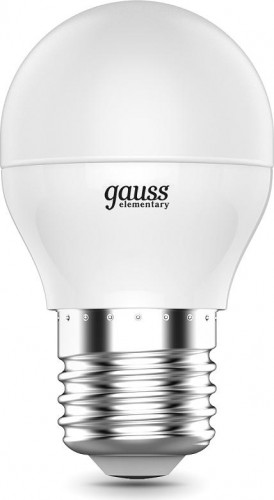 Лампа светодиодная GAUSS Шар elementary шар 6w 470lm 6500k е27 led 53236