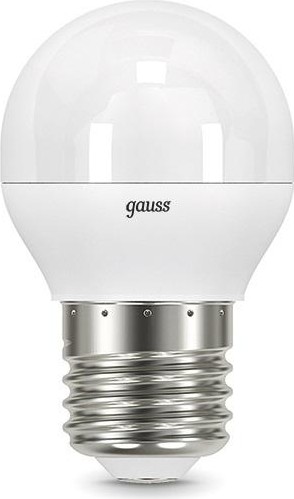 Лампа светодиодная GAUSS Шар шар 6.5w 550lm 4100k e27 led 105102207