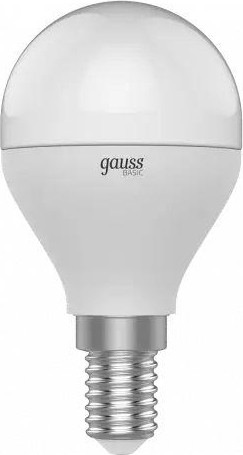 Лампа светодиодная GAUSS Шар basic 7,5w 690lm 4100k e14 led 1053128