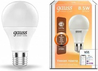 Лампа светодиодная GAUSS Smart home a60 8,5w 806lm 2700к e27 диммируемая led 1050112 - изображение 2