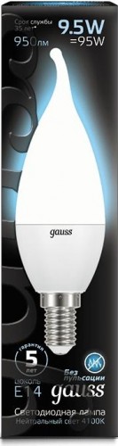 Лампа светодиодная GAUSS Свеча на ветру 9.5w 950lm 4100k e14 led 104101210 - изображение 3