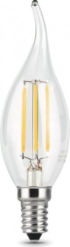 Лампа светодиодная GAUSS Свеча filament на ветру 9w 680lm 2700к е14 led 104801109
