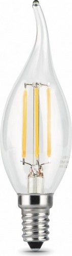 Лампа светодиодная GAUSS Свеча filament на ветру 7w 580lm 4100к е14 шаг. диммиров 104801207-S