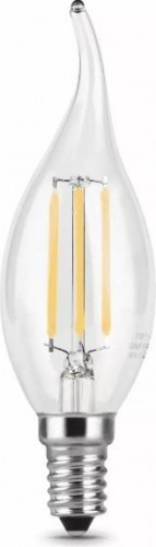 Лампа светодиодная GAUSS Свеча filament на ветру 5w 450lm 4100к е14 led 104801205