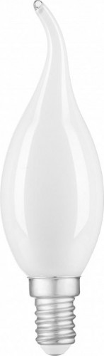 Лампа светодиодная GAUSS Свеча filament на ветру 9w 610lm 4100к е14 milky led 104201209