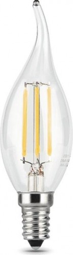 Лампа светодиодная GAUSS Свеча filament на ветру 7w 580lm 4100к е14 led 104801207