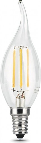 Лампа светодиодная GAUSS Свеча filament на ветру 9w 710lm 4100к е14 led 104801209