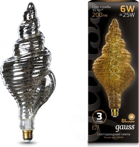 Лампа светодиодная GAUSS TL120 filament 6w 200lm 2400к е27 gray flexible led 166802008 - изображение 3