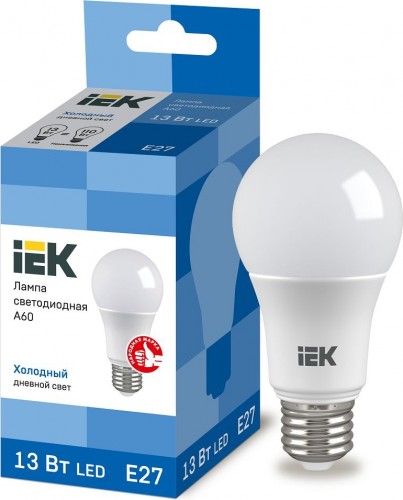 Лампа светодиодная IEK A60 13Вт 6500К Е27 Шар LLE-A60-13-230-65-E27