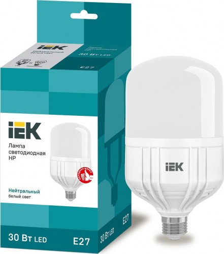 Лампа светодиодная IEK HP 30Вт 230В 4000К E27 LLE-HP-30-230-40-E27