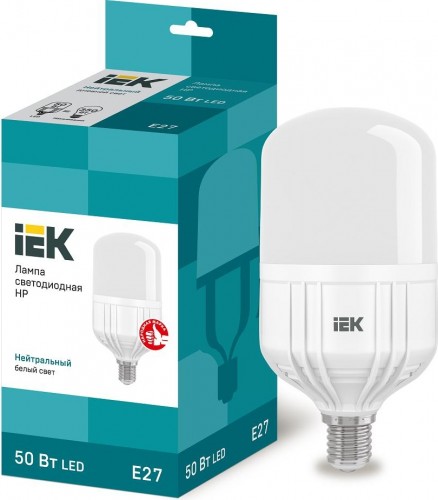 Лампа светодиодная IEK HP 50Вт 230В 4000К E27 LLE-HP-50-230-40-E27
