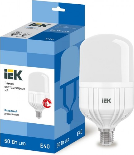 Лампа светодиодная IEK HP 50Вт 230В 6500К E40 LLE-HP-50-230-65-E40