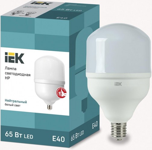 Лампа светодиодная IEK HP 65Вт 230В 4000К E40 LLE-HP-65-230-40-E40