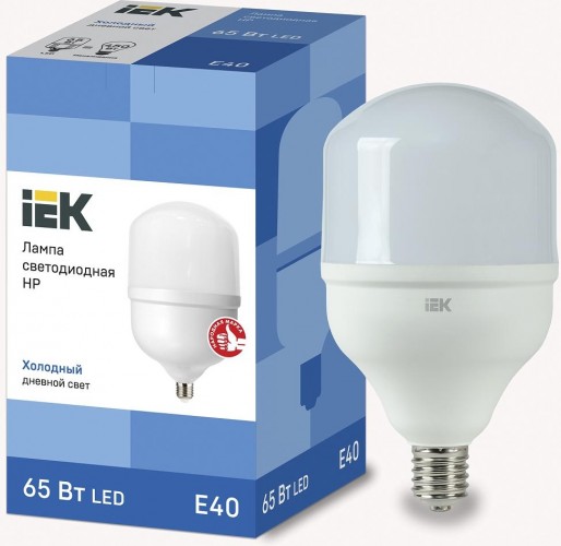 Лампа светодиодная IEK HP 65Вт 230В 6500К E40 LLE-HP-65-230-65-E40