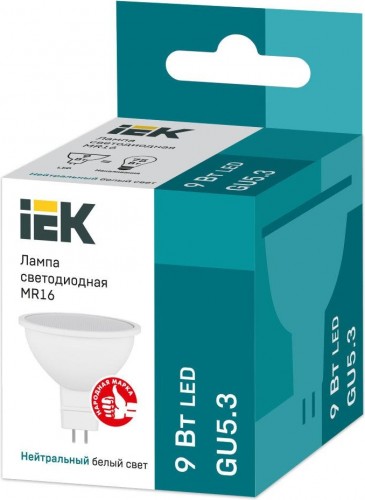 Лампа светодиодная IEK MR16 софит 9вт 4000к gu5.3 LLE-MR16-9-230-40-GU5 - изображение 2