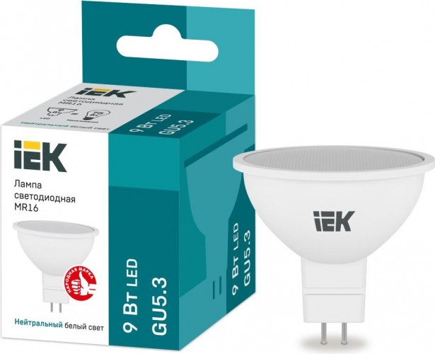 Лампа светодиодная IEK MR16 софит 9вт 4000к gu5.3 LLE-MR16-9-230-40-GU5 - изображение 3