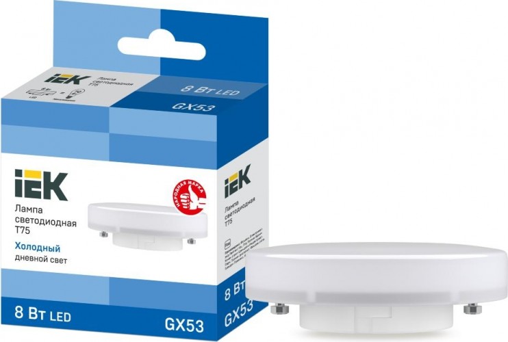 Лампа светодиодная IEK T75 таблетка 8вт 6500к gx53 LLE-T80-8-230-65-GX53 - изображение 3
