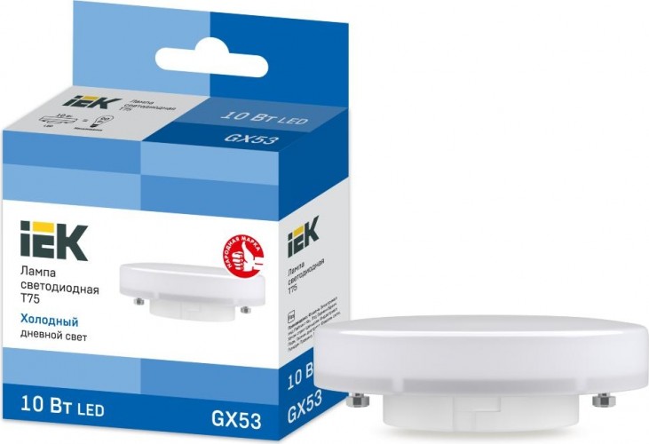 Лампа светодиодная IEK T75 таблетка 10вт 6500к gx53 LLE-T80-10-230-65-GX53 - изображение 3