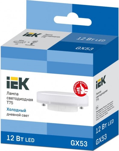 Лампа светодиодная IEK T75 таблетка 12вт 6500к gx53 LLE-T80-12-230-65-GX53 - изображение 2