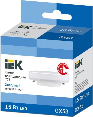 Лампа светодиодная IEK T75 таблетка 15вт 6500к gx53 LLE-T80-15-230-65-GX53 - изображение 2