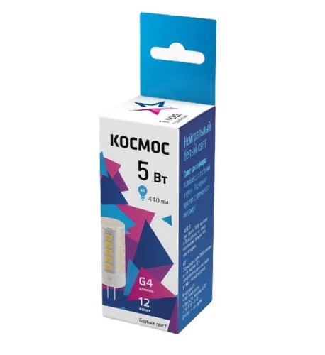 Лампа светодиодная КОСМОС 5Вт G4 12В 4500К силикон LksmLED5wJCG412v45 - изображение 4