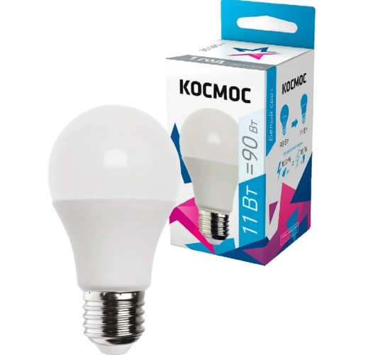 Лампа светодиодная КОСМОС А60 11W Е27 4500K LkecLED11wA60E2745