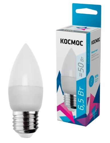 Лампа светодиодная КОСМОС CN 6,5W 220V E27 4500K LkecLED6.5wCNE2745