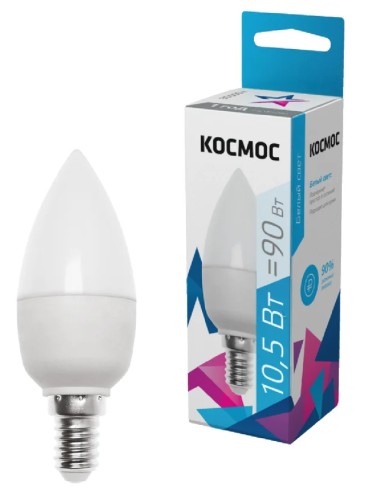 Лампа светодиодная КОСМОС CN 10.5W 220V E14 4500K LkecLED10.5wCNE1445