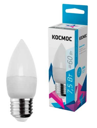 Лампа светодиодная КОСМОС CN 7,5W 220V E27 4500K LkecLED7.5wCNE2745