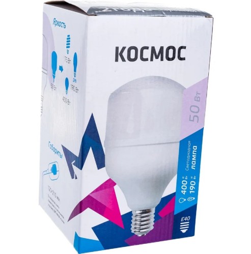 Лампа светодиодная КОСМОС HWLED 50W 220V E40 6500K LksmHWLED50WE4065