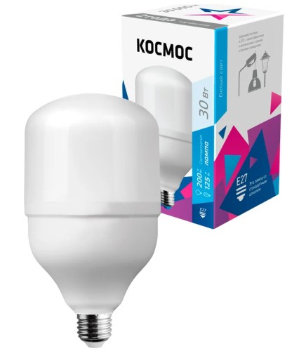 Лампа светодиодная КОСМОС HWLED 30W 220V E27 4500К LksmHWLED30WE2745