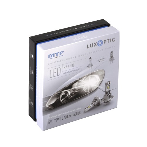 Лампа светодиодная MTF LIGHT LUXOPTIC H7/H18 12w, 22w, 2200lm, 6000k, комплект ST07K6 - изображение 2