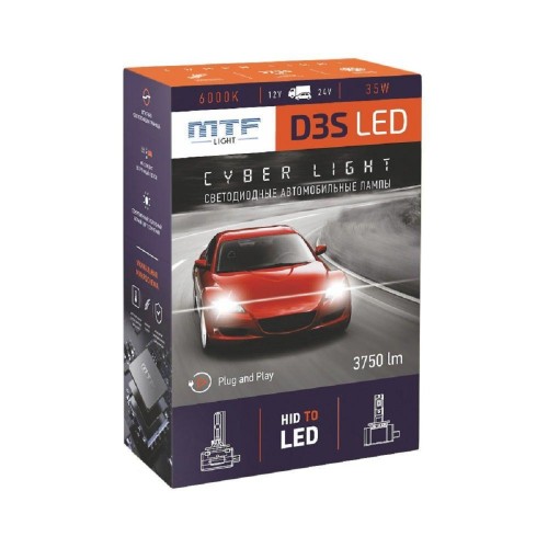 Лампа светодиодная MTF LIGHT серия CYBER LIGHT, D3S, 85V, 45W, 3750lm, 6000K кулер DPD3S6 - изображение 4
