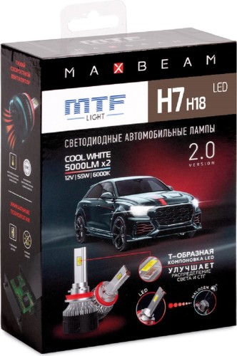 Лампа светодиодная MTF LIGHT серия MaxBeam, H18, 12V, 55W, 5000lm, 6000K, кулер MB18K6 - изображение 3