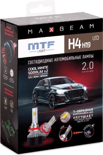 Лампа светодиодная MTF LIGHT серия MaxBeam, H19, 12V, 55W, 5000lm, 6000K, кулер MB19K6 - изображение 4