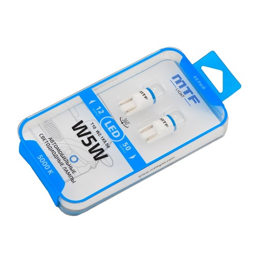 Лампа светодиодная MTF LIGHT W5W/T10, 12В, 1Вт, 5000К (белый свет), линза матовая, 2шт W5W50PT - изображение 3