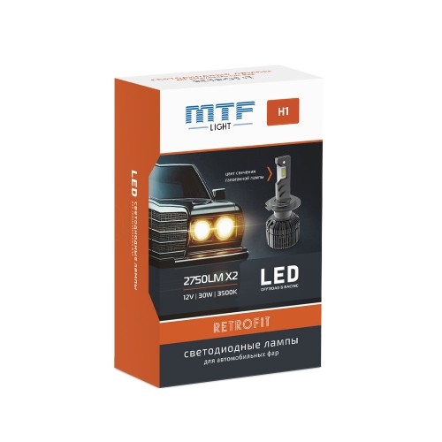 Лампа светодиодная MTF LIGHT RETROFIT LED, H1 30w, 2500lm, 3500k, кулер, комплект RT01K4 - изображение 2