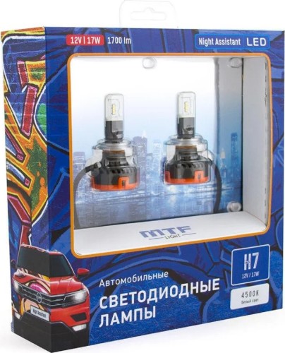 Лампа светодиодная MTF LIGHT NIGHT ASSISTANT 4500K, H7, FAN NAH07K4