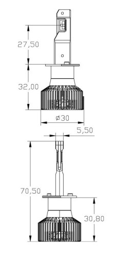 Лампа светодиодная MTF LIGHT серия MaxBeam Mini, H1, 12V, 45W, 4500lm, 6000K, кулер MM01K6 - изображение 3